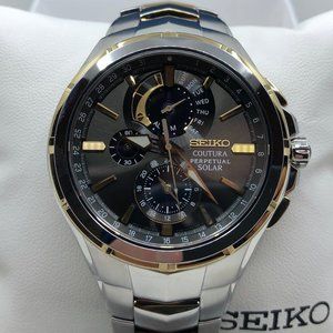 Seiko Coutura Perpetual with Chronograph and Alarm Solar Men's Watch SSC376